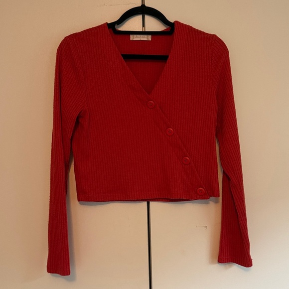 Altar'd State Faux Wrap Cardigan Sweater - Orange, Size M - Picture 1 of 6